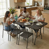 Rectangular 6 FT fold-in-half camping table with simulated rattan texture, ideal for indoor dining or outdoor events.