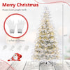 6 FT pre-lit artificial Christmas tree with warm white and multicolor LED lights, featuring flocked branches for a lifelike appearance.