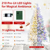 6 FT pre-lit artificial Christmas tree with warm white and multicolor LED lights, featuring 9 lighting modes for festive ambiance.