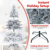 6 FT pre-lit artificial Christmas tree with flocked branches, warm white and multicolor LED lights, perfect for holiday decor.