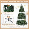 6 FT pre-lit artificial Christmas tree features dual-color LED lights, 9 modes, and a 3-section structure for easy setup.