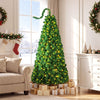 6 FT Pre-Lit Artificial Christmas Tree with Green Snow Flocking - Gallery View 1 of 10