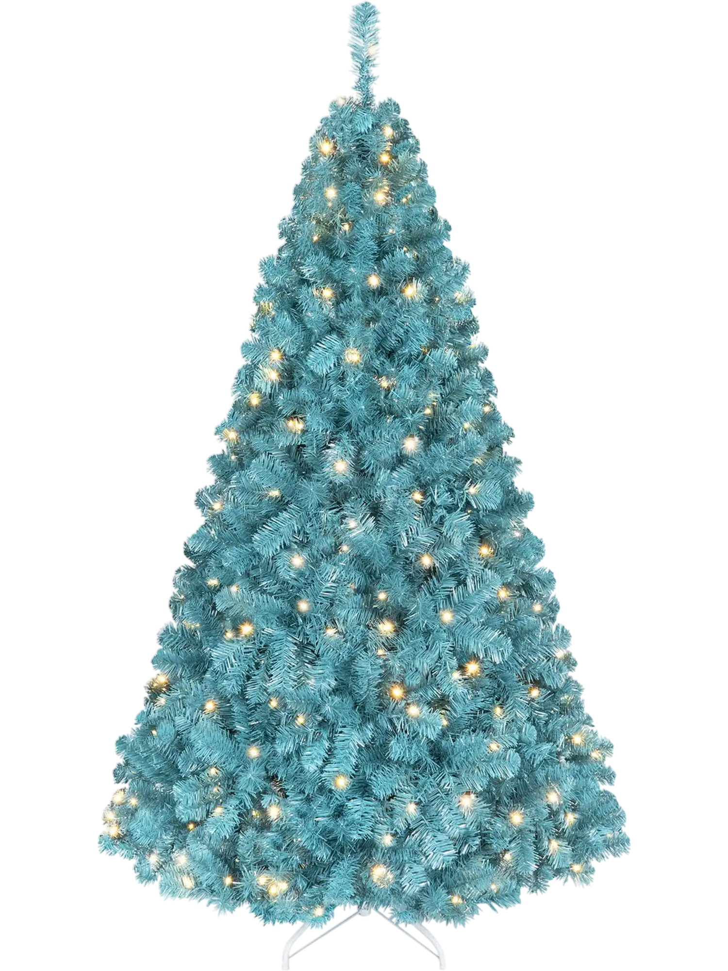 Costway Pre-Lit Peacock Blue Christmas Tree Warm White LED 13818295 New