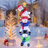 Stacked snowman decoration with 155 LED lights, ideal for winter scenes in your yard or garden.