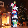 Pre-lit 6 FT stacked snowman set with 155 LED lights, perfect for festive winter decorations in your yard or garden.
