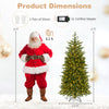 Pre-lit 6/7.5 FT artificial Christmas tree with 250/470 LED lights, 434/780 branch tips, and a foldable metal stand.
