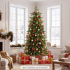 Pre-lit 6/7.5 FT artificial Christmas tree with 250/470 LED lights, featuring 434/780 branch tips for festive home decoration.