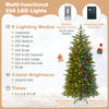 Close-up of the 6/7.5 FT pre-lit Christmas tree showcasing multi-color LED lights and realistic gradient green branch tips.