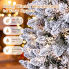 Snow-flocked 6 FT pre-lit Christmas tree with 700 branch tips and RGB lights, perfect for creating a winter wonderland.