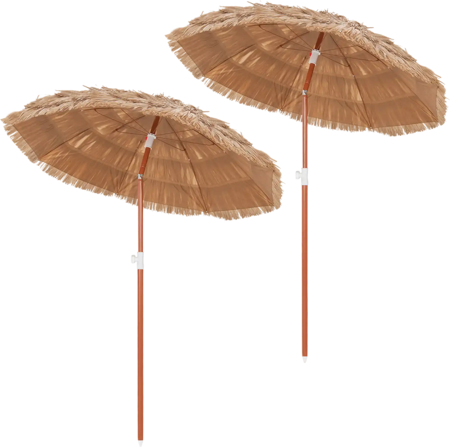 Costway 6' Thatched Beach Umbrella Push Button Tilt Carrying Bag Set of 2 30675572 New