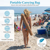6 FT thatched beach umbrella with carrying bag, lightweight and portable, ideal for seaside relaxation and garden.