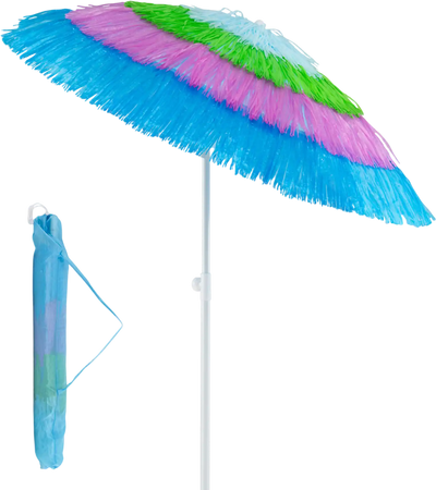 Costway 6' Tiki Thatched Patio Beach Umbrella Push Button Tilt Carrying Bag 87834501 New