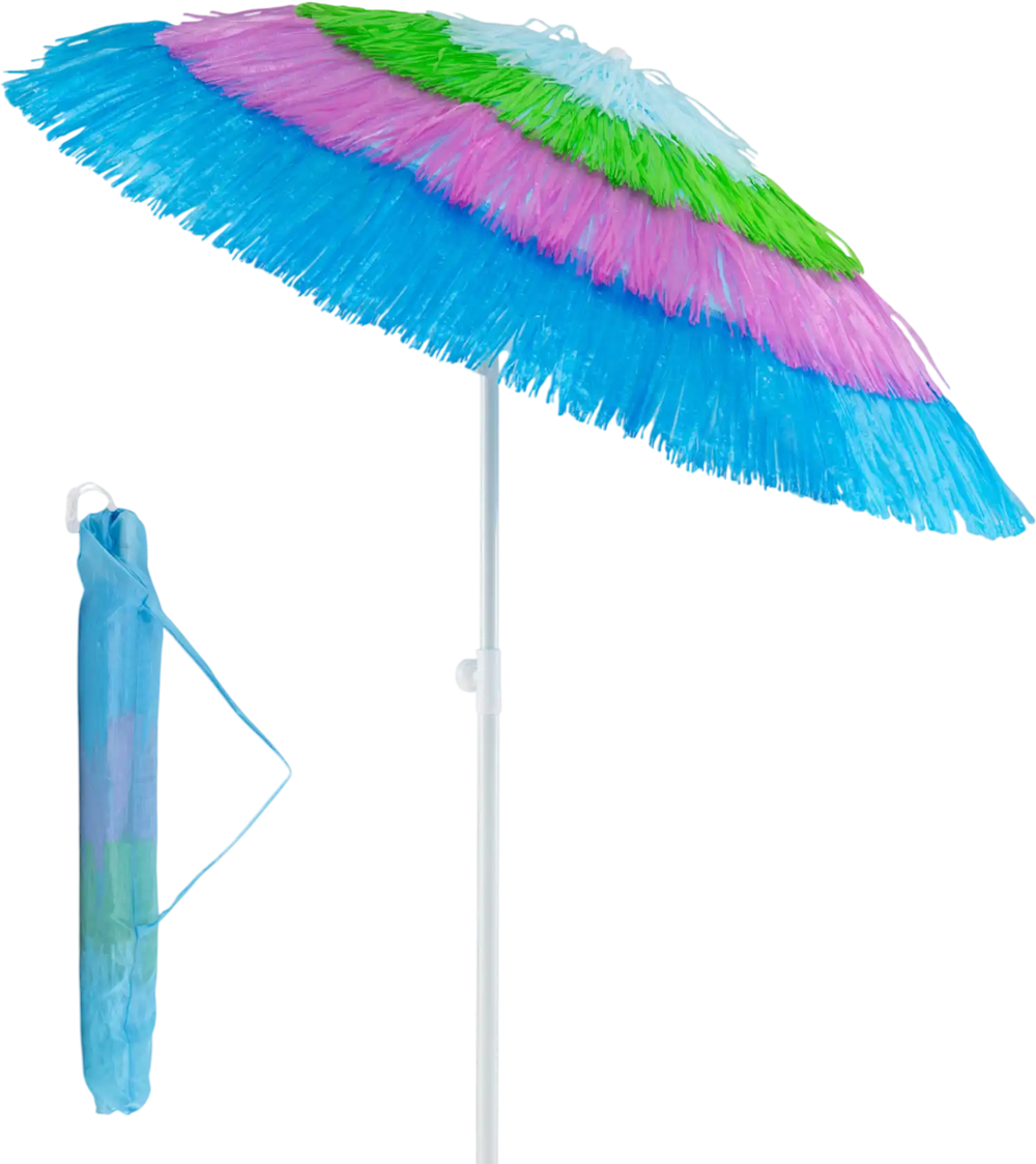 Costway 6' Tiki Thatched Patio Beach Umbrella Push Button Tilt Carrying Bag 87834501 New Multicolor