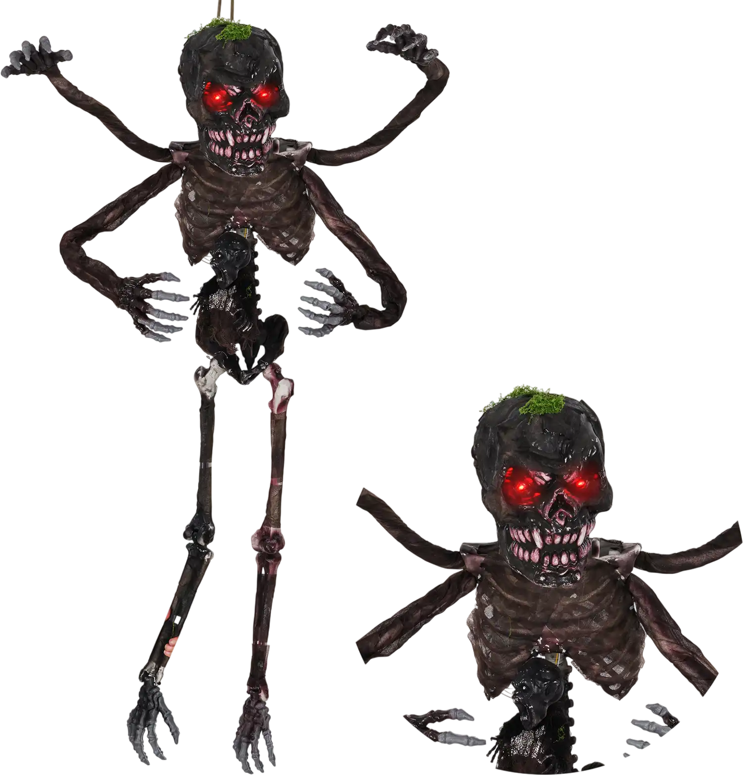 Costway 6' Animated Halloween Decoration 4 Arms Red LED-Lit Eyes Spooky Sounds 46653239 New