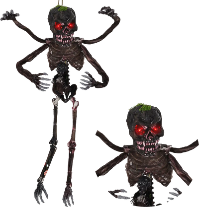 Costway 6' Animated Halloween Decoration 4 Arms Red LED-Lit Eyes Spooky Sounds 46653239 New