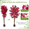 6 feet artificial bougainvillea tree with 910 flowers and realistic leaves in a cement-filled planter for easy.