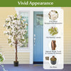 6 feet artificial bougainvillea tree with 910 white flowers and natural wood trunk, perfect for enhancing indoor spaces.