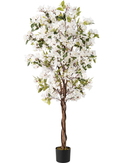 Costway 6' Artificial Bougainvillea Tree 910 White Flowers 81950589 New