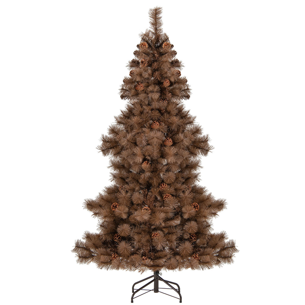 6 feet artificial Christmas tree with 493 branch tips and natural pine cones, ideal for festive gatherings and home.
