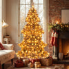 6 feet artificial Christmas tree with 493 branch tips and 200 LED lights, perfect for festive home gatherings.