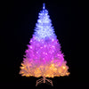 All-white 6 feet artificial Christmas tree with 280 LED lights, featuring 11 lighting modes for festive holiday decor.