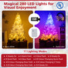 6 feet artificial Christmas tree with 280 LED lights in warm white and multi-color, featuring 11 lighting modes for.