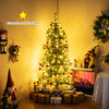6 feet artificial Christmas tree adorned with warm white LED lights, enhancing holiday spirit with its charming pine.