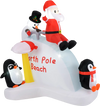 6 Feet Christmas Inflatable with Blow up Penguins and Santa Decoration