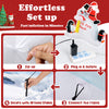 6 feet Christmas inflatable featuring Santa and penguins, designed for outdoor use with LED lights and ground stakes.