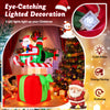 Santa Claus pilots a helicopter above a large red gift, featuring 3 LED lights for eye-catching Christmas decor.