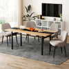 Spacious 71" dining table with a heavy-duty metal frame, designed for 6-8 people, perfect for kitchen or dining room.