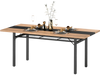 Spacious 71" dining table with a heavy-duty metal frame, suitable for 6-8 people, ideal for kitchens and dining rooms.