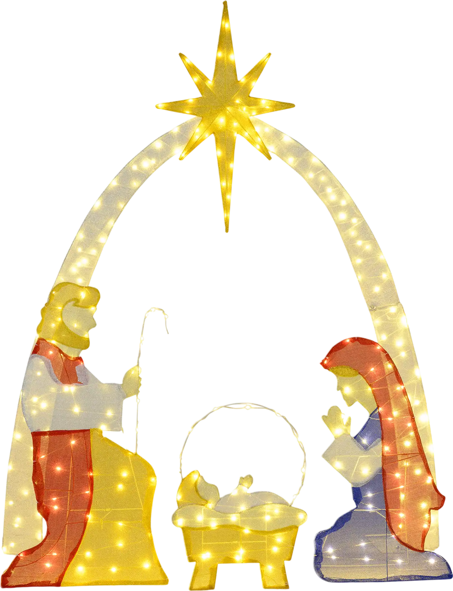 Costway 6' Lighted Nativity Scene Yard Decor 240 Warm White LED 95280223 New