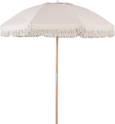 Costway 6' Patio Umbrella with Fringe Push Button Tilt Wood Pole 49136039 New