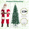 6-foot pre-lit artificial Christmas tree with 618 snowy branch tips and 250 LED lights, ideal for festive home decor.