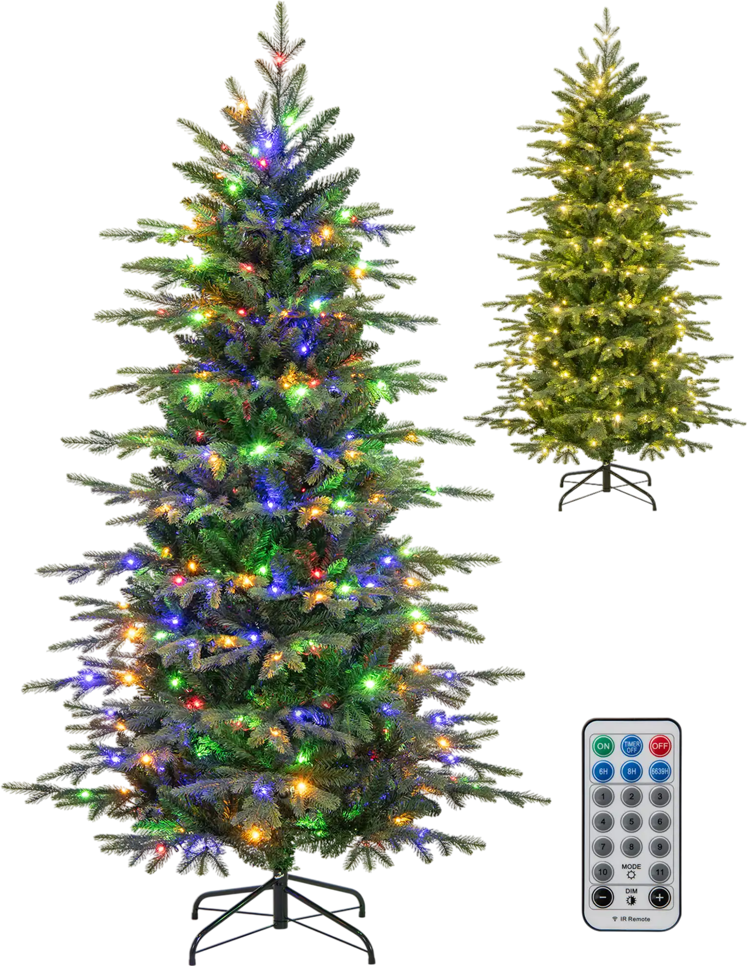 Costway Pre-Lit Artificial Christmas Tree Warm White LED 15487296 New