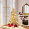 6 Feet Snow-flocked Artificial Christmas Tree Pre-lit Hinged with 81 Sphere Lights and Remote - Gallery View 1 of 11