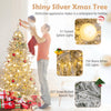 6-foot snow-flocked artificial Christmas tree with 81 frosted sphere lights, perfect for holiday decoration.