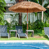 6 Feet Thatched Patio Umbrella with Tilt Design and Carrying Bag - Gallery View 1 of 9