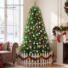 6 feet unlit artificial Christmas tree with 1250 branch tips, PVC material, and a solid iron base for stability.