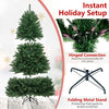 6 feet unlit artificial Christmas tree with 1250 branch tips, PVC material, and a folding metal stand for easy setup.