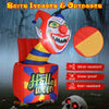 6 Ft Halloween inflatable clown with LED lights, featuring a playful design, wind-resistant and snow-proof for outdoor.