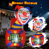 6 ft Halloween inflatable clown with LED lights, designed to brighten your porch with its vibrant colors and whimsical.