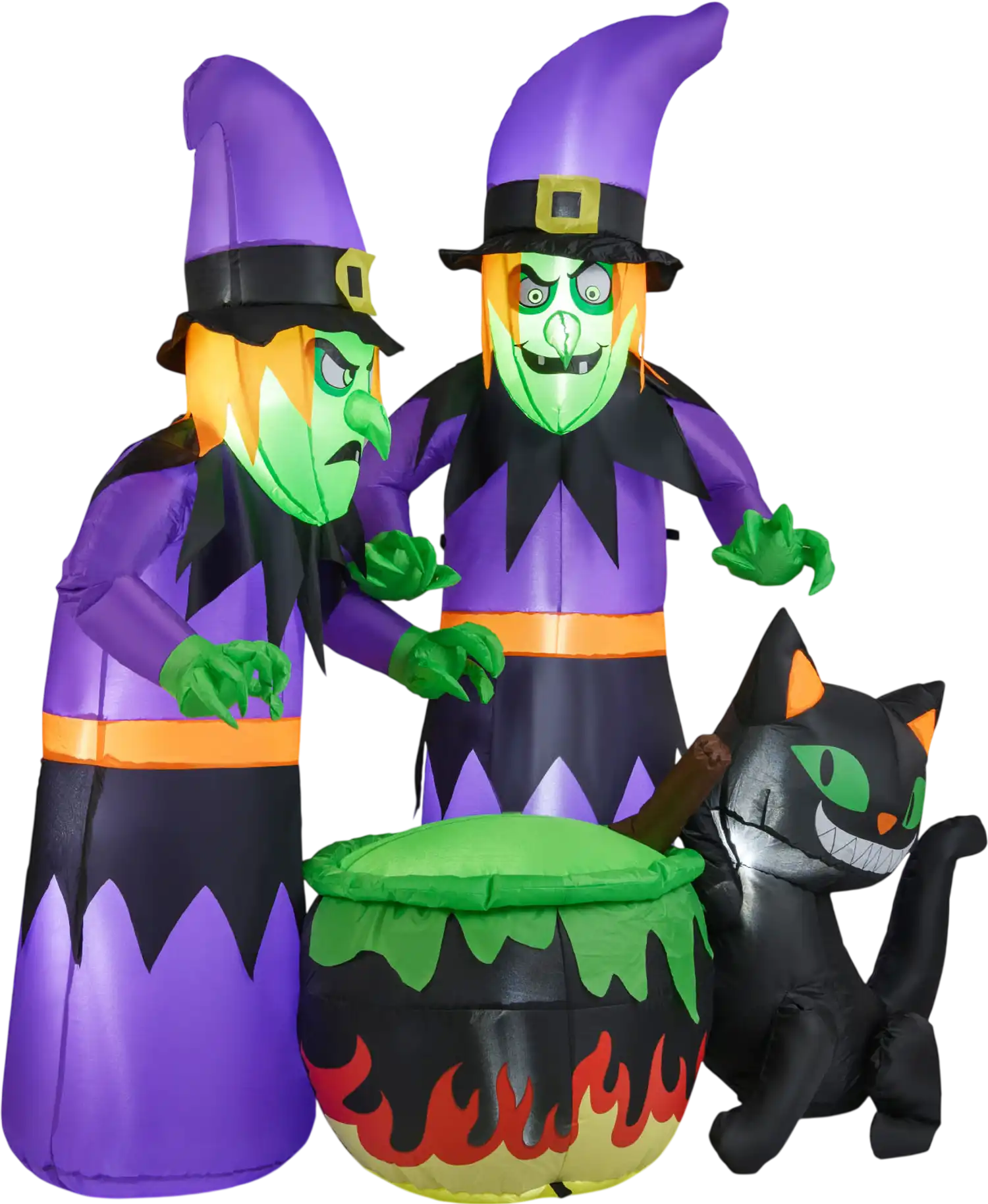 Costway 6' Inflatable Halloween Witches Cauldron Black Cat 15232200 New