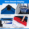 Premium basketball hoop and convenient scoreboard detail for the 6-in-1 combo game table with stylish pattern design.
