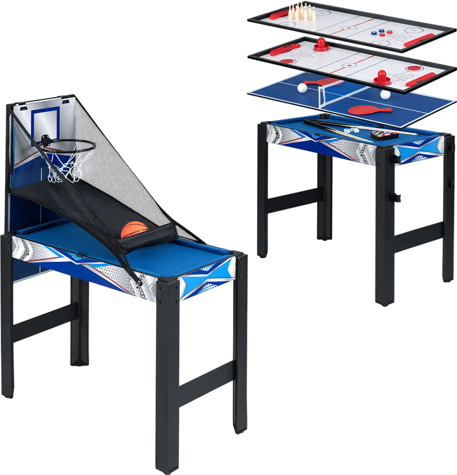 Costway 6-In-1 Combo Game Table Basketball Billiards Ping Pong Hockey Shuffleboard 31479526 New