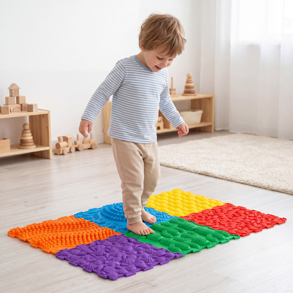 6 PCS Interlocking Sensory Mats with Rich Colors for Kids Adults-Multicolor - Gallery View 1 of 10