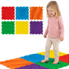 Colorful interlocking sensory mats with raised textures for tactile play, promoting sensory development and safe.