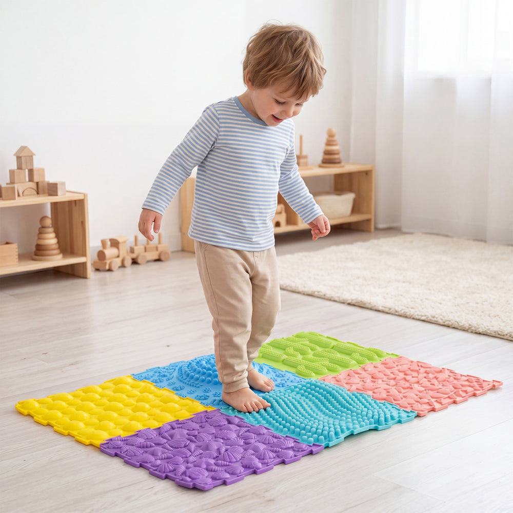 6 PCS Interlocking Sensory Mats with Rich Colors for Kids Adults-Color - Gallery View 1 of 10