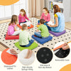Multicolor 16-inch square floor cushions with waterproof PU cover, ideal for reading and relaxing in home or classroom.